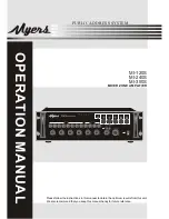 MYERS AMPLIFIER Operation Manual предпросмотр