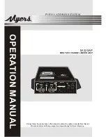 MYERS M-220AP Operation Manual preview