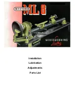 Myford ML 8 Installation, Lubrication, Adjustments, Parts List preview