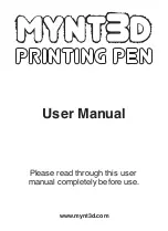 Mynt3d Printing Pen User Manual preview