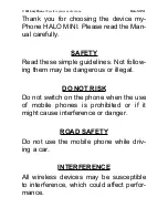 Preview for 2 page of myPhone Halo Mini Operating Instructions Manual