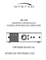 Myryad MI 240 Owner'S Manual предпросмотр