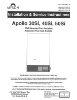 Myson Apollo 30Si Installation & Service Instructions Manual preview