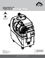 Mytee 7300-SLA Air Hog Plus Instructions For Use & Installation preview