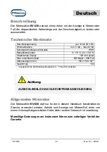 Предварительный просмотр 72 страницы MZ electronic EV-030 Instructions For Use Manual