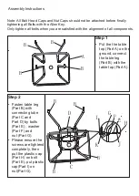 Preview for 5 page of N BROWN Malaga 4 Seater Dining Set WT400 Assembly Instructions Manual