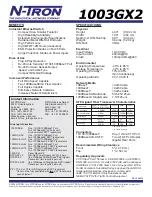 Предварительный просмотр 2 страницы N-Tron 1003GX2 Specification Sheet