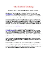 Preview for 1 page of N2MB Racing WOT Box Installation Instructions Manual