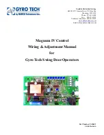 Preview for 1 page of Nabco GYRO TECH Magnum IV Control Wiring And Adjustment Manual