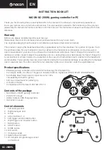 Preview for 2 page of Nacon PCGC-200WL User Manual