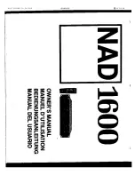 Предварительный просмотр 1 страницы NAD 1600 Owner'S Manual