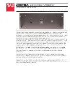 NAD 208THX Specification Sheet предпросмотр