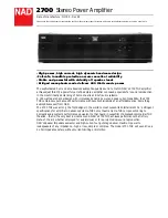 NAD 2700 Specification Sheet preview