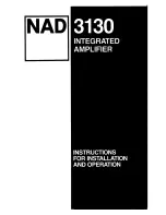 NAD 3130 Instructions For Installation And Operation Manual preview