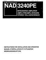 Предварительный просмотр 1 страницы NAD 3240PE Instructions For Installation And Operation Manual