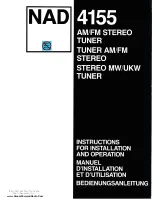 NAD 4155 Instructions For Installation And Operation Manual preview