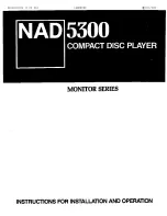 NAD 5300 Instructions For Installation And Operation Manual preview