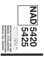 NAD 5420 Instructions For Use Manual preview