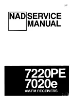 Предварительный просмотр 1 страницы NAD 7020e Service Manual