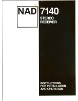 Предварительный просмотр 1 страницы NAD 7140 Installation And Operation Instructions Manual