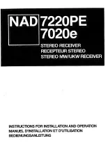 Preview for 1 page of NAD 7220PE 7020e Instructions For Installation And Operation Manual