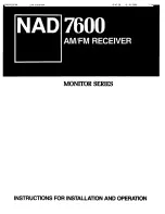 NAD 7600 Instructions For Installation And Operation Manual preview