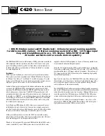 NAD C420 Specification Sheet preview