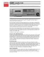 NAD Cassette Deck 6130 Product Manual preview