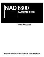 NAD Monitor 6300 Series Instructions For Installation And Operation Manual предпросмотр