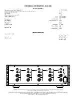 Preview for 2 page of NAD Multi Channel Power Amplifier S25 Specifications