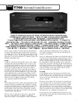 NAD NAD Theater T760  T760 T760 Specifications preview