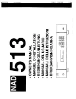 Preview for 1 page of NAD T 513 Ower'S Manual