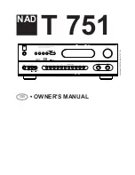 Предварительный просмотр 1 страницы NAD T 751 Owner'S Manual