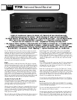 NAD T 751 Specification Sheet preview