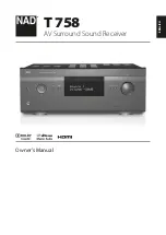 NAD T 758 Owner'S Manual preview