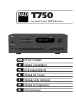 NAD T750 Owner'S Manual preview