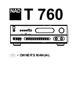 Предварительный просмотр 1 страницы NAD T760 Owner'S Manual