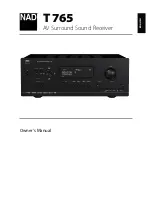 NAD T765 Owner'S Manual предпросмотр