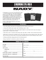 Preview for 2 page of Nady Audio 4180 Owner'S Manual