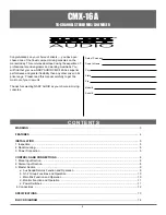 Preview for 2 page of Nady Audio CMX-16A Owner'S Manual