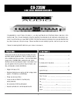 Preview for 2 page of Nady Audio CX-23SW Owner'S Manual