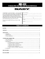 Preview for 2 page of Nady Audio MXE-612 Owner'S Manual