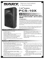 Nady Audio P-Cab Speakers PCS-10X Features, Instructions & Technical Data предпросмотр