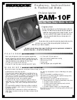 Preview for 1 page of Nady Audio PAM-10F Features, Instructions & Technical Data