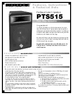 Preview for 1 page of Nady Audio ProPower PTS515 Features, Instructions & Technical Data