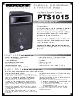 Nady Audio PTS1015 Instruction Sheet preview