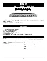 Предварительный просмотр 2 страницы Nady Audio RMX 16 Owner'S Manual