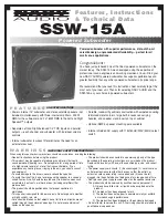 Preview for 1 page of Nady Audio SSW-15A Features, Instructions & Technical Data