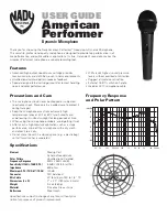 Nady Systems American Performer User Manual preview
