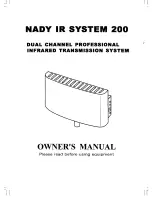 Nady Systems IR-200 User Manual предпросмотр